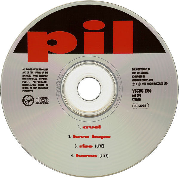 Public Image Limited : Cruel (CD, Single, Ltd, Num)