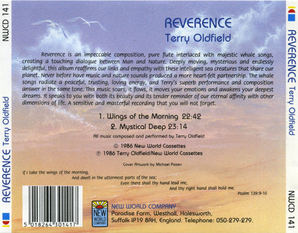 Terry Oldfield : Reverence (CD, Album, RE)