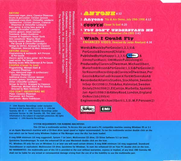 Roxette : Anyone (CD, Maxi, Enh)