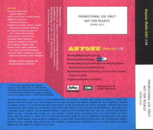 Roxette : Anyone (CD, Single, Promo)