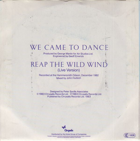 Ultravox : We Came To Dance (7", Single)