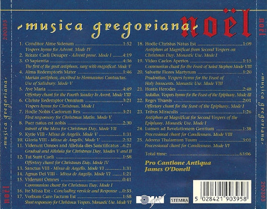 Pro Cantione Antiqua, James O'Donnell (2) : Noël - Musica Gregoriana (CD, Album)