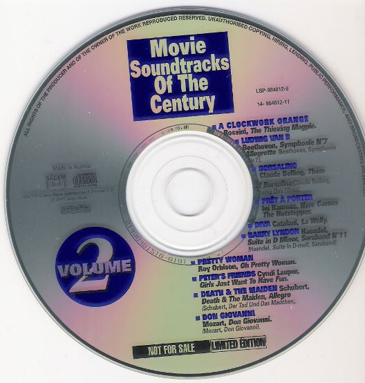 Various : Movie Soundtracks Of The Century Volume 2 (CD, Comp, Ltd)