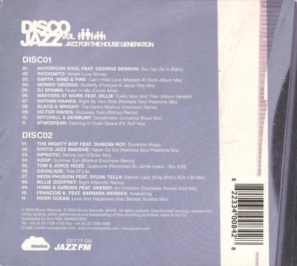 Various : Disco Jazz Volume 1: Jazz For The House Generation (2xCD, Comp)