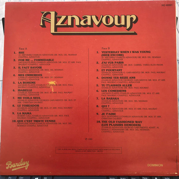Charles Aznavour : Aznavour (LP, Comp)