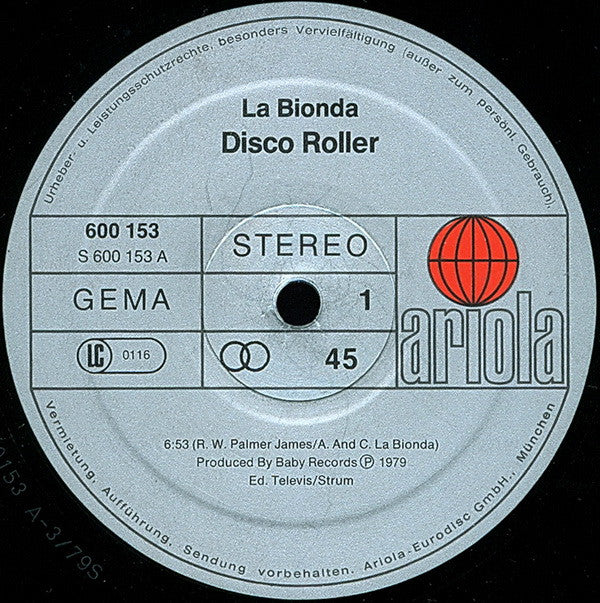 La Bionda : Disco Roller / Tune It Up (12")