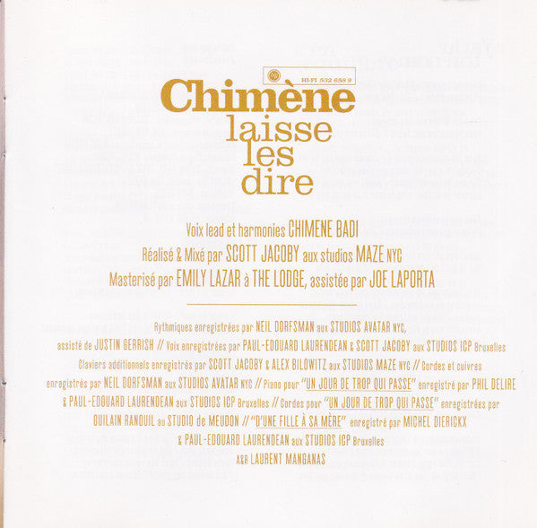 Chimène Badi : Laisse Les Dire (CD, Album, Enh)