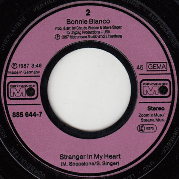 Bonnie Bianco : Miss You So (7", Single)