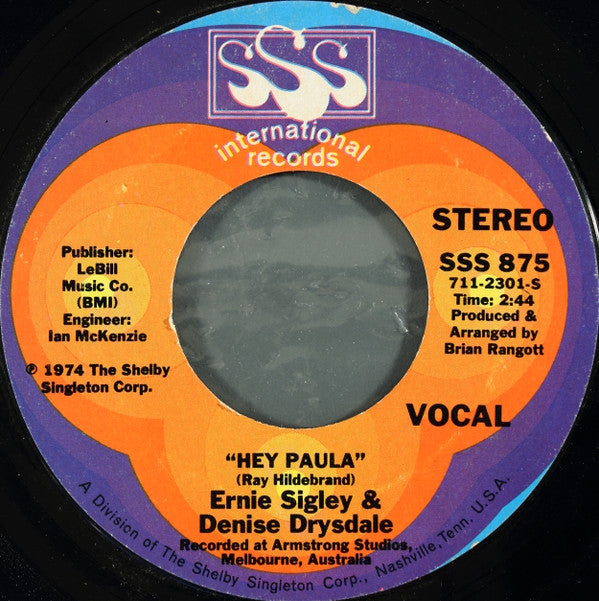 Ernie Sigley & Denise Drysdale : Hey Paula (7", Single, Styrene)