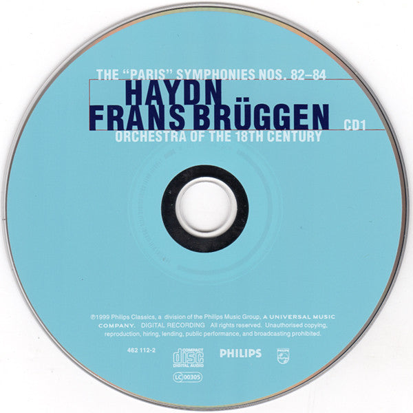Joseph Haydn - Frans Brüggen, Orchestra Of The 18th Century : The "Paris" Symphonies Nos. 82 - 87 (2xCD, Album)