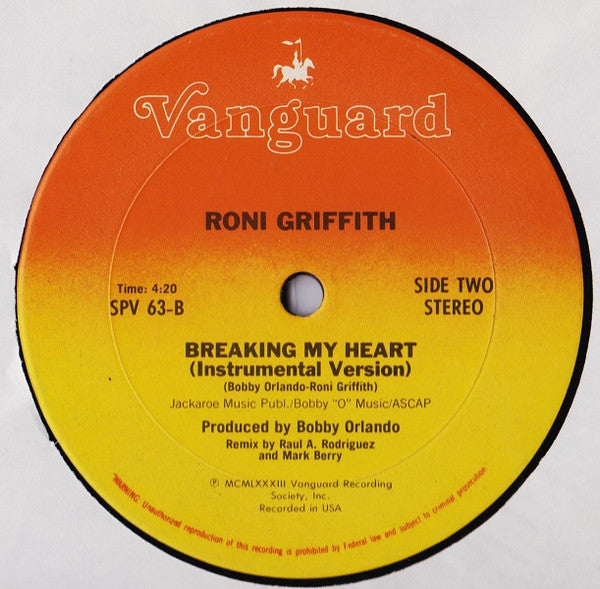 Roni Griffith : Breaking My Heart (12", Single)