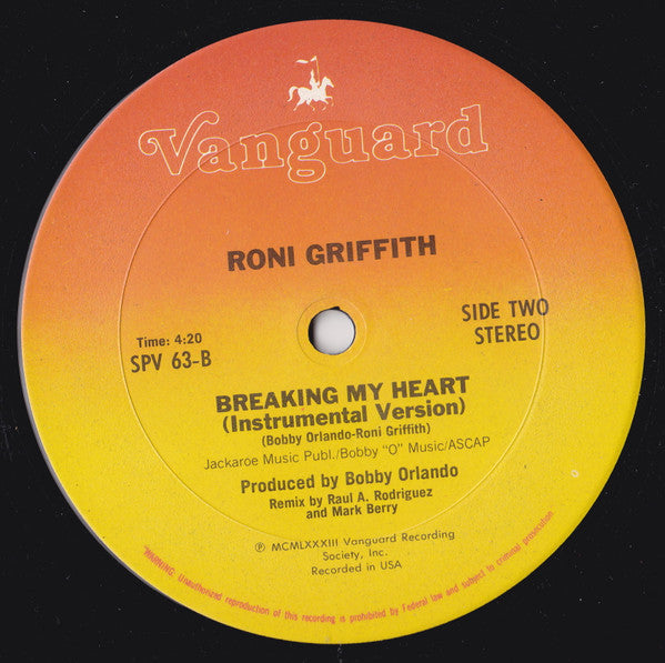 Roni Griffith : Breaking My Heart (12", Single)