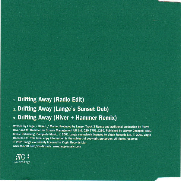 Lange Feat. Skye (2) : Drifting Away (CD, Single)