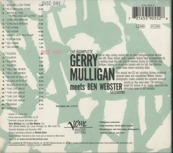 Gerry Mulligan - Ben Webster : The Complete Gerry Mulligan Meets Ben Webster Sessions (2xCD, Comp)
