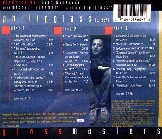 Philip Glass : Glassmasters (3xCD, Comp)