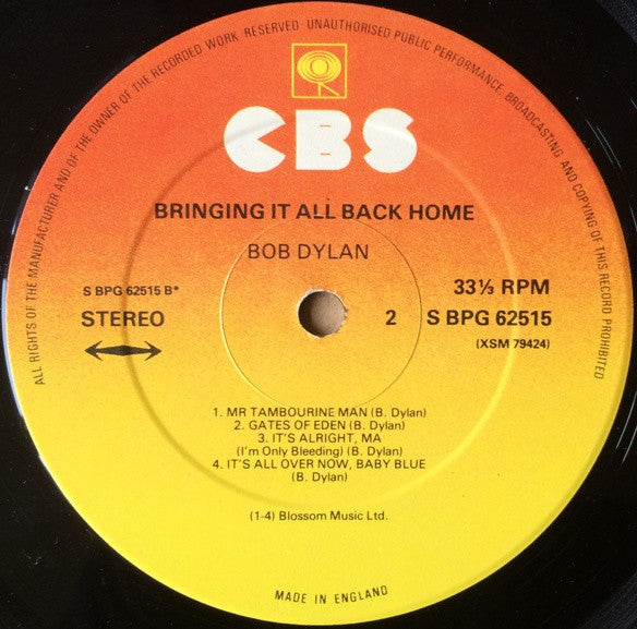Bob Dylan : Bringing It All Back Home (LP, Album, RP)