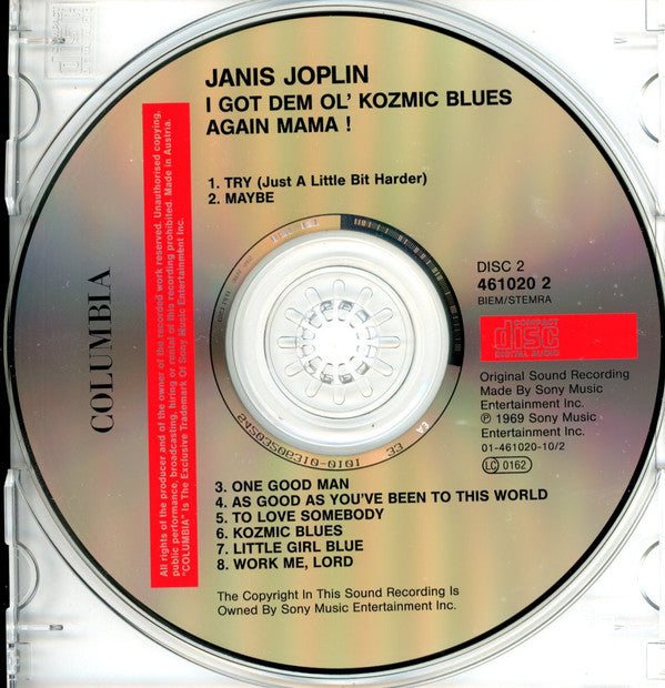Janis Joplin : Pearl + I Got Dem Ol' Kozmic Blues Again Mama! (2xCD, Comp, RE)