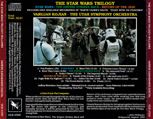 John Williams (4), Varujan Kojian, Utah Symphony Orchestra : The Star Wars Trilogy (CD, Album)
