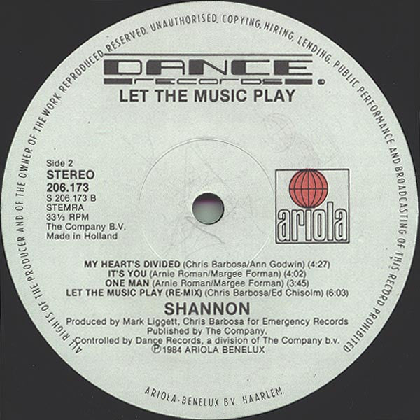 Shannon : Let The Music Play (LP, Album)