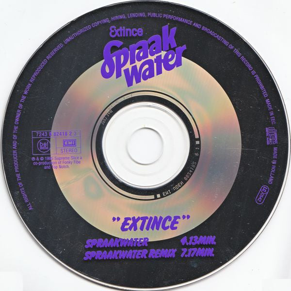 Extince : Spraakwater (CD, Single)