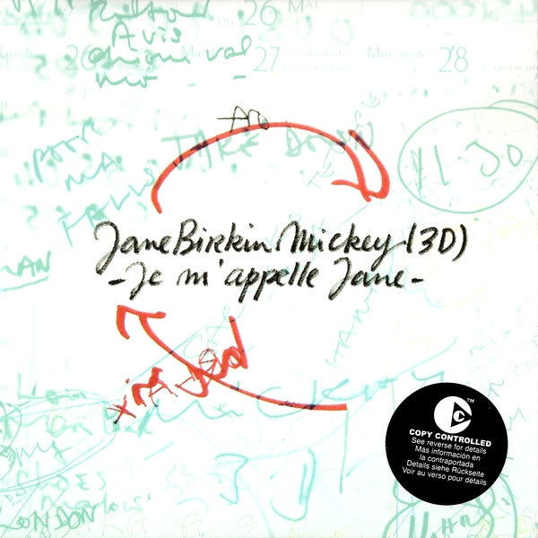 Jane Birkin En Duo Avec Mickey 3D : Je M'appelle Jane (CD, Single, Car)