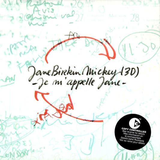 Jane Birkin En Duo Avec Mickey 3D : Je M'appelle Jane (CD, Single, Car)