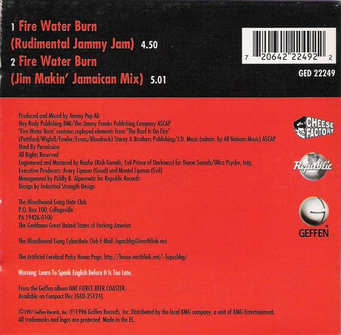 Bloodhound Gang : Fire Water Burn (CD, Single)