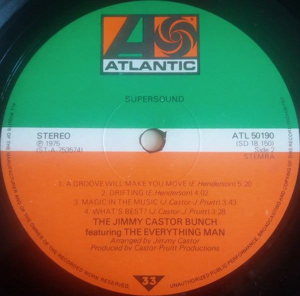 The Jimmy Castor Bunch Featuring The Everything Man : Supersound (LP, Album)