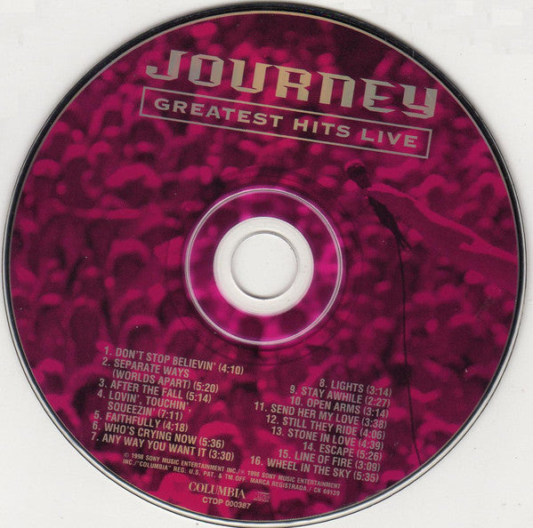 Journey : Greatest Hits Live (CD, Album)