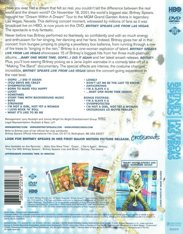 Britney Spears : Live From Las Vegas (DVD-V, PAL)