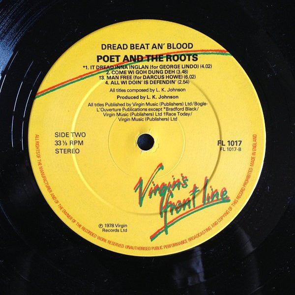 Poet And The Roots : Dread Beat An' Blood (LP, Album, RE)