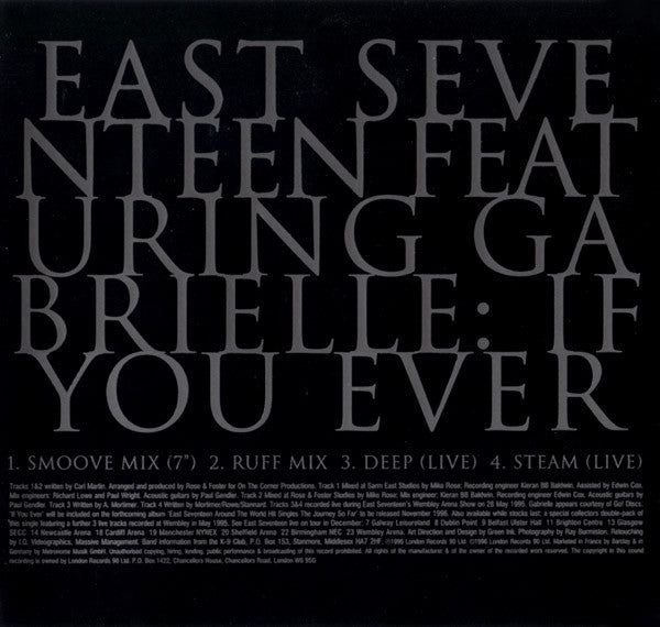 East 17 Featuring Gabrielle : If You Ever (CD, Single)