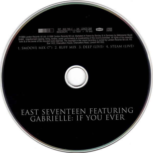 East 17 Featuring Gabrielle : If You Ever (CD, Single)