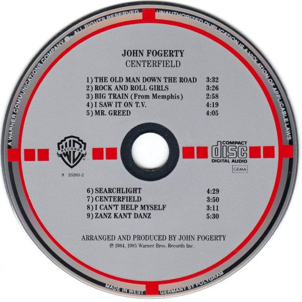 John Fogerty : Centerfield (CD, Album, Tar)