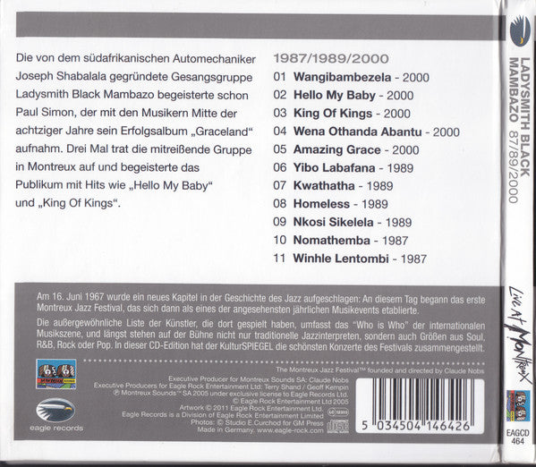 Ladysmith Black Mambazo : Live At Montreux 1987/1989/2000 (CD, Comp, RE, Dig)
