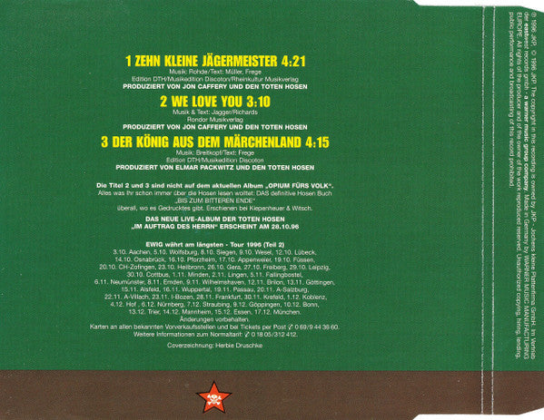 Die Toten Hosen : Zehn Kleine Jägermeister (CD, Maxi)