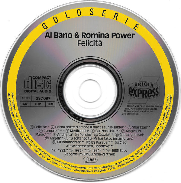 Al Bano & Romina Power : Felicità (CD, Comp)