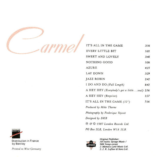Carmel (2) : Everybody's Got A Little...Soul (CD, Album)