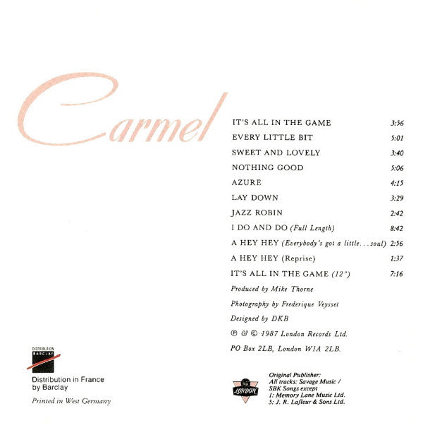 Carmel (2) : Everybody's Got A Little...Soul (CD, Album)