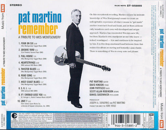 Pat Martino : Remember: A Tribute To Wes Montgomery (CD, Album, Copy Prot.)