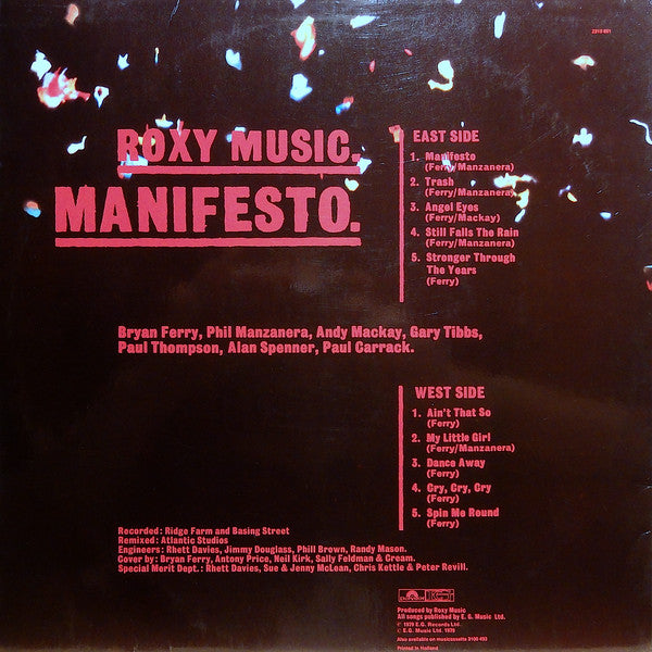 Roxy Music : Manifesto (LP, Album)