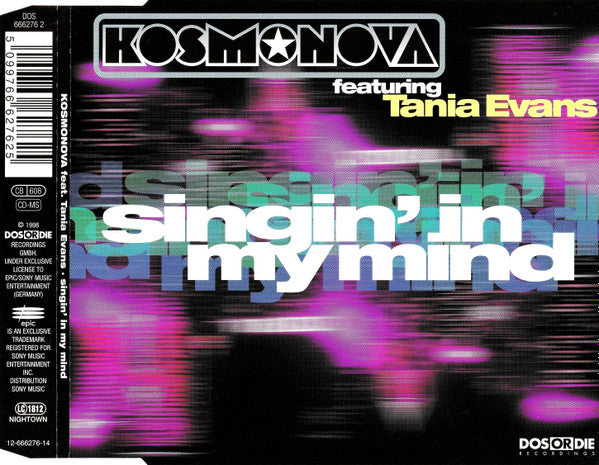 Kosmonova Featuring Tania Evans : Singin' In My Mind (CD, Maxi)