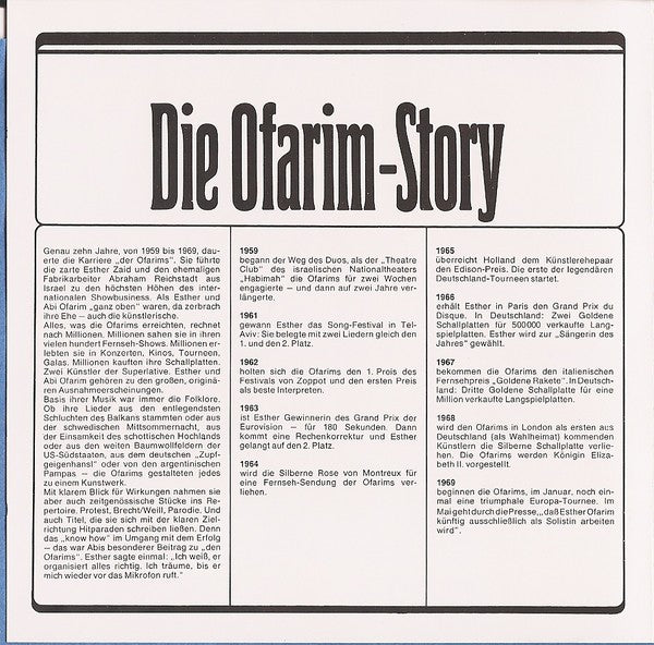 Esther & Abi Ofarim : Die Ofarim-Story (CD, Comp)