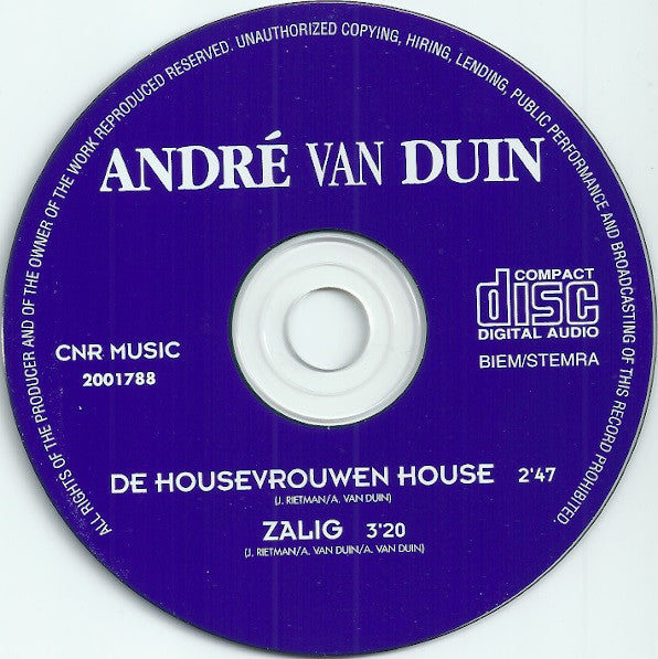 André van Duin : De Housevrouwen House / Zalig (CD, Single)