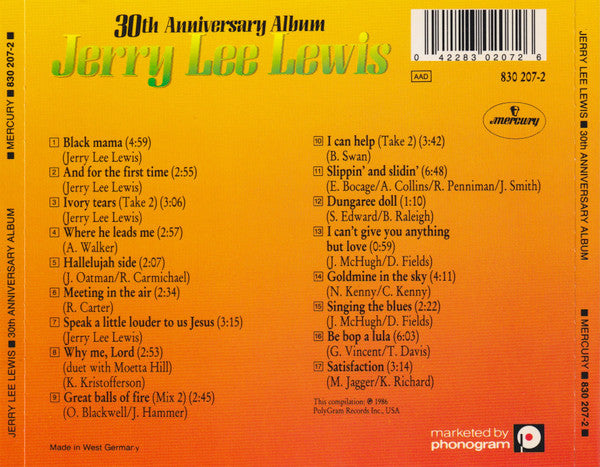 Jerry Lee Lewis : 30th Anniversary Album (CD, Comp)