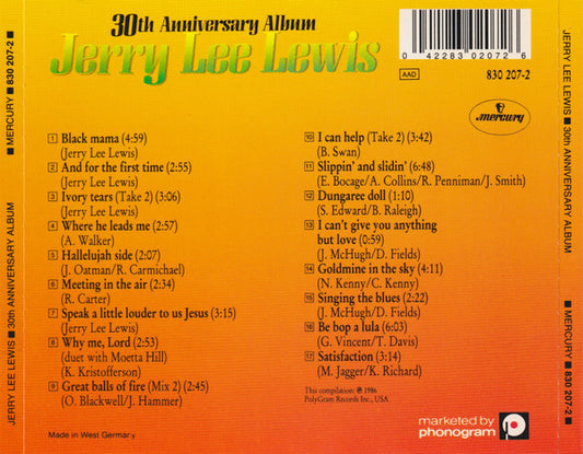Jerry Lee Lewis : 30th Anniversary Album (CD, Comp)