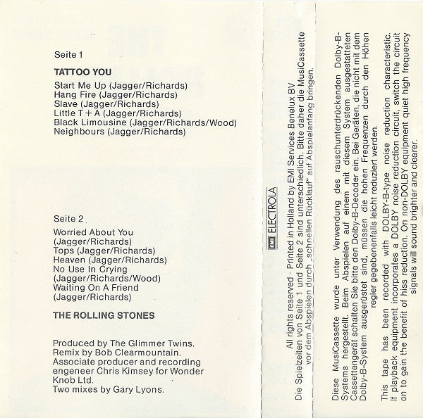 The Rolling Stones : Tattoo You (Cass, Album)