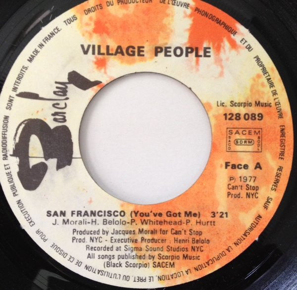 Village People : San Francisco (7", Single)
