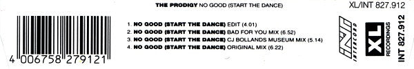 The Prodigy : No Good (Start The Dance) (CD, Maxi)