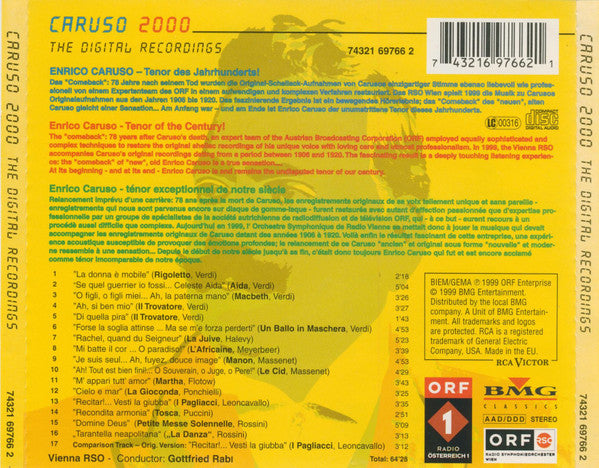 Enrico Caruso, Gottfried Rabl, RSO Wien : Caruso 2000 (CD, Comp)